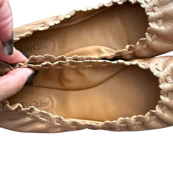 See by Chloe Leather Jane Point Ballet Flats Size 39 Slip-On Womens Shoes - Picture 8 of 8